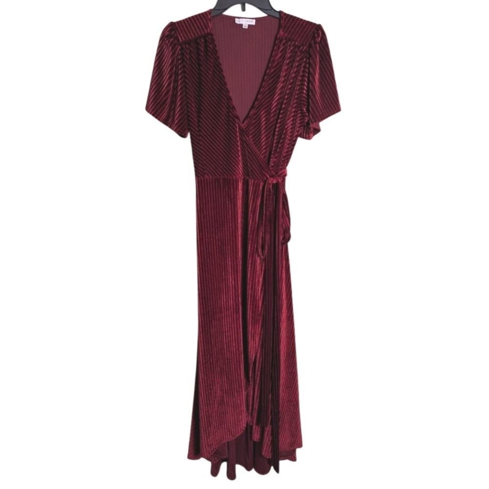 Baltic Born Burgundy High-Low Wrap Dress - Picture 3 of 7